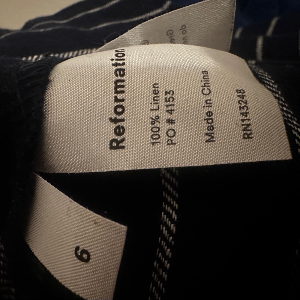 Reformation Verano Pant size 6 blue with white stripe - Picture 7 of 7